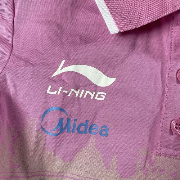 Li-Ning TENNIS Polo Shirt ( Diving Embroidery Logo) Size XS Women PINK NWT - Picture 4 of 5